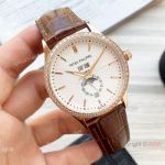 Clone Patek Philippe Calatrava Annual calendar Watch Rose Gold Case 42mm